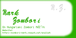 mark zombori business card